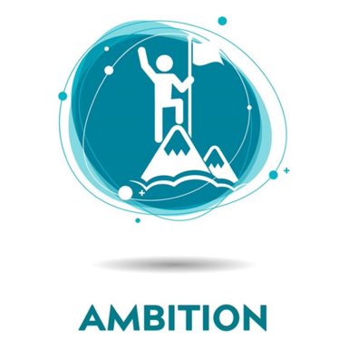 Ambition star golden color word text logo icon Vector Image