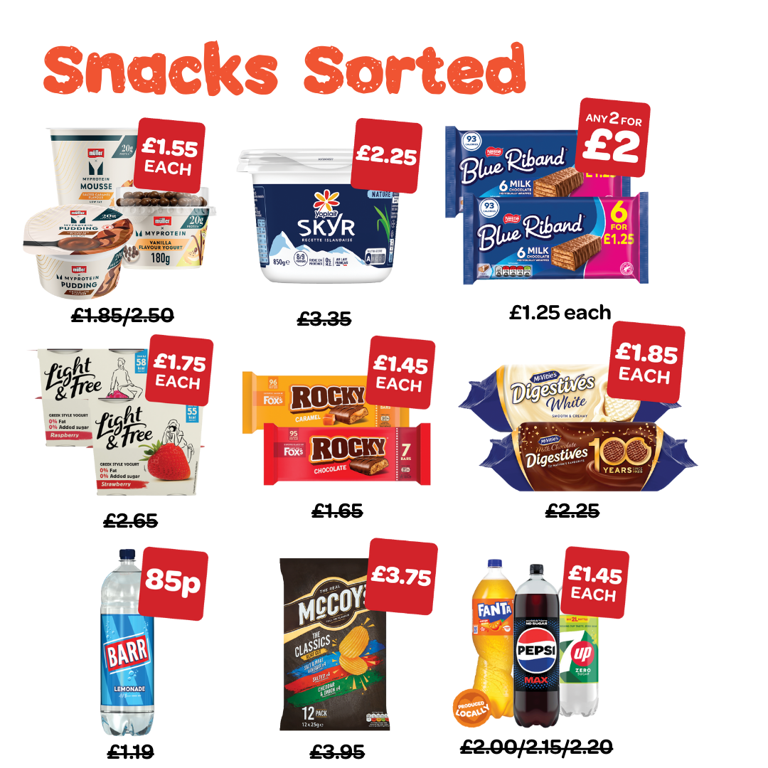 Snacks sorted